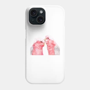 Couple galah cockatoo pink grey watercolor Phone Case