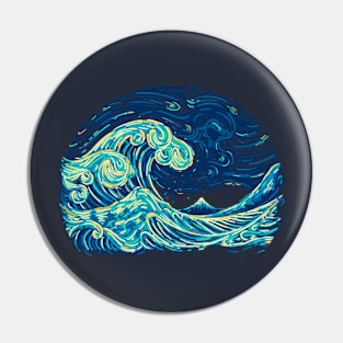 Starry wave Pin