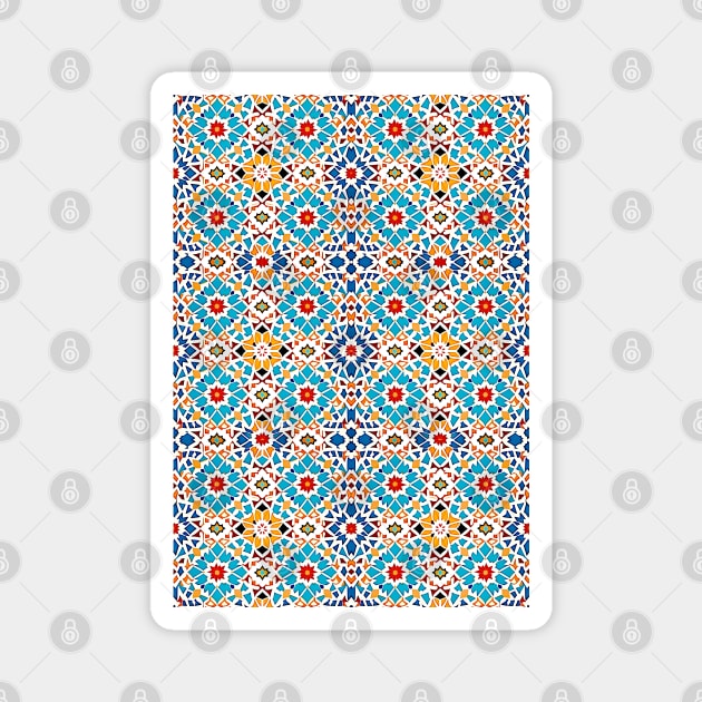 Arabic Islamic Tile Pattern Geometric Art Traditional Middle Eastern Magnet by Tshirtiz