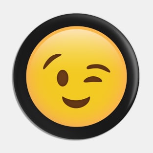Winky Face Emoji Pin