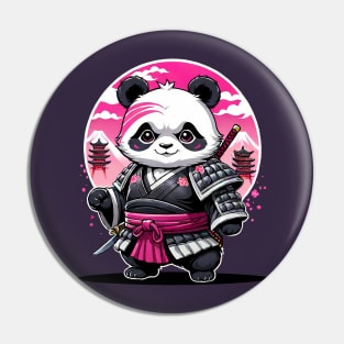 Japanese Samurai Panda Tattoo, Kawaii Ninja Panda Pin