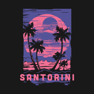 Santorini Greece Souvenir Lifestyle Cyberpunk Vacation Trip T-Shirt