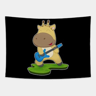 Giraffe Musician Guitar Music Tapestry