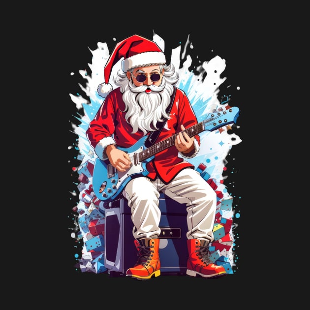 Santa Claus playing an electric guitar by ghazistore