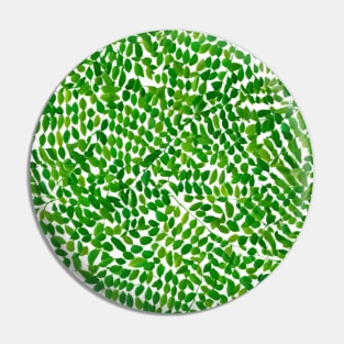 Green Leaf Strands Pattern Artwork, Hand Painted and Digitally Enhanced Pin