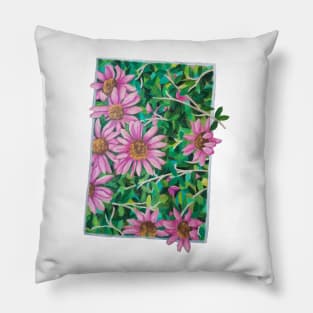 Coneflowers in a Frame Pillow