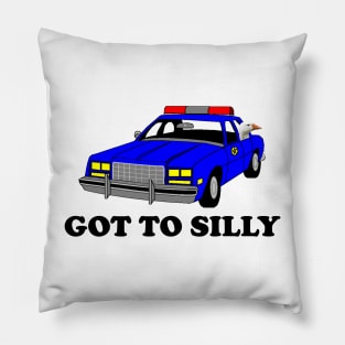 Hilarious Got Too Silly Goose in Police Car Tee Pillow