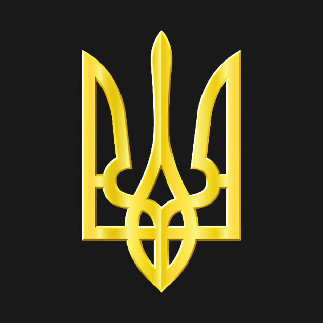 Yellow Ukraine trident by TaipsArts