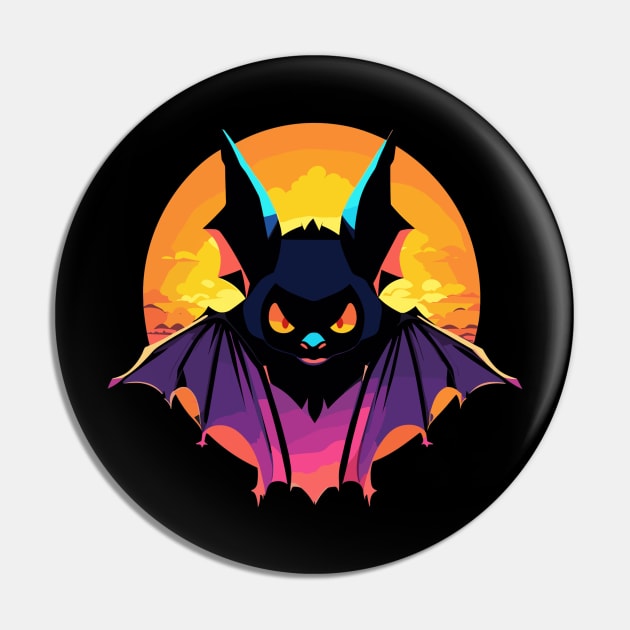 Bat Silhoutte Pin by TaevasDesign