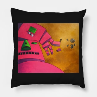 Pink robot house Pillow