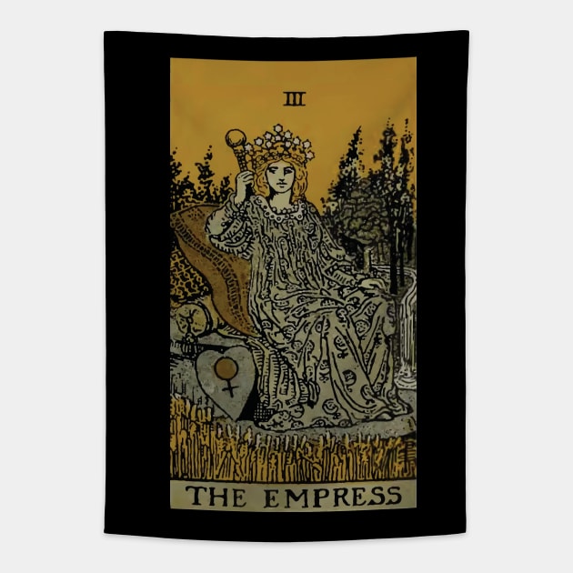 The Empress Tarot Card Tapestry by VintageArtwork