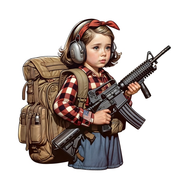 The Little Girl and a Toy Gun by Rawlifegraphic