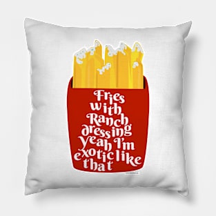 Ranch on Fries Funny Food Lover Cartoon Slogan Pillow