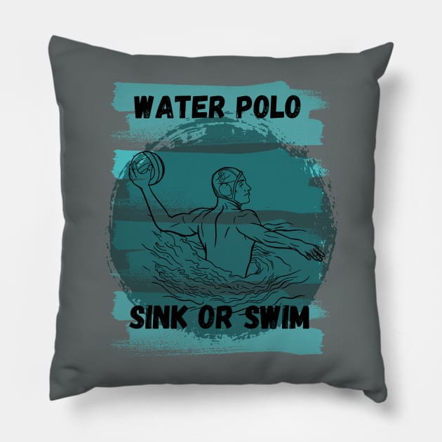 water polo sink or swim Pillow by Createdreams