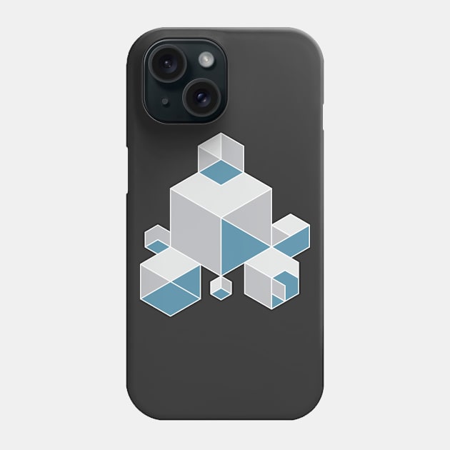 Grey/Blue Tangentoid Phone Case by Kudden