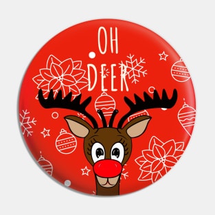 Reindeer Merry Christmas Oh Deer Funny Quote Pin