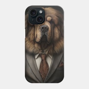 Tibetan Mastiff Dog in Suit Phone Case