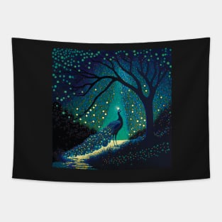 Peacock Alien Abduction Tapestry