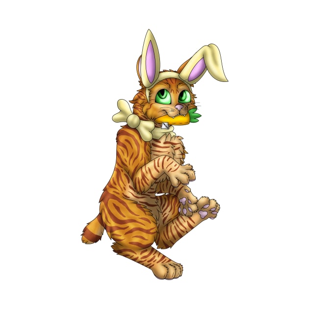 Bobtail BunnyCat: Ginger Tabby (Yellow) by spyroid101