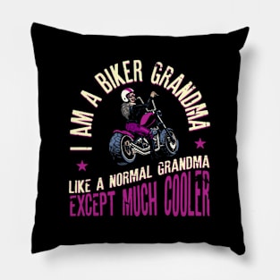 I Am A Biker Grandma Motorcyle For Pillow