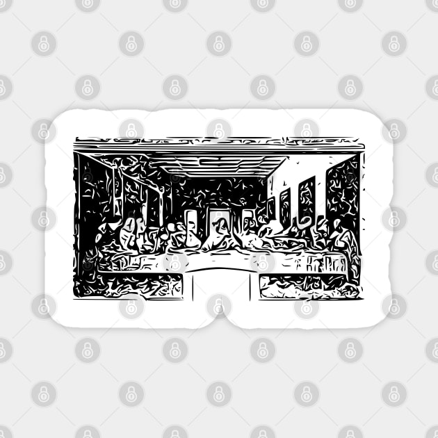 Leonardo da Vinci | The Last Supper | Line art Magnet by Classical