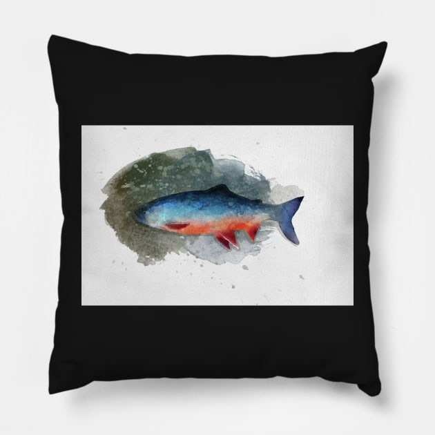 Arctic Char Pillow by MikaelJenei