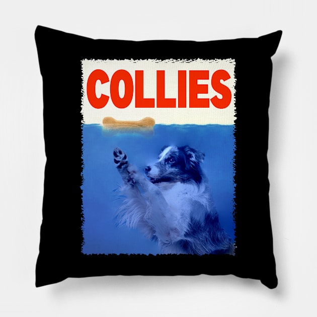 Collie PAWS Urban Canine Chic, Tee Talk Triumph Extravaganza Pillow by Gamma-Mage