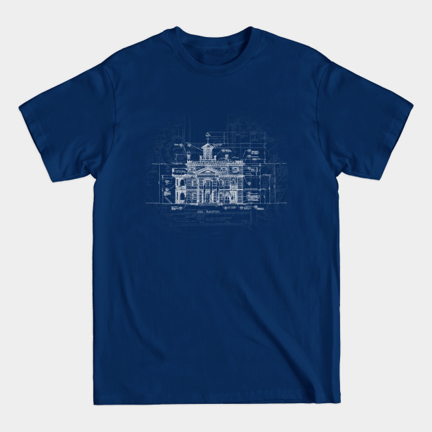 Haunted Mansion Blueprint - Hitchhiking Ghosts - T-Shirt