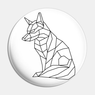 Low Poly Origami Fox Pin