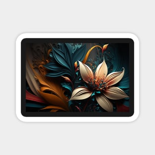 Abstract Floral Garden Botanical Print Magnet