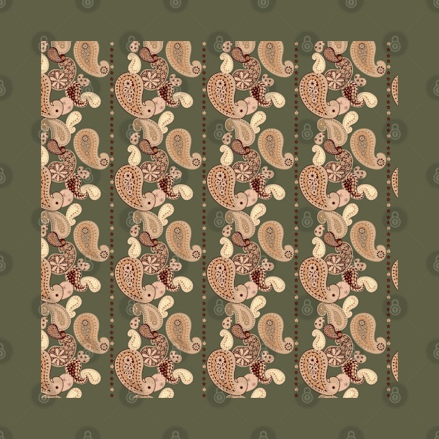 Retro Paisley - Green by Ama Elizabeth Designs