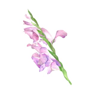 Gladiolus, floral watercolor painting T-Shirt