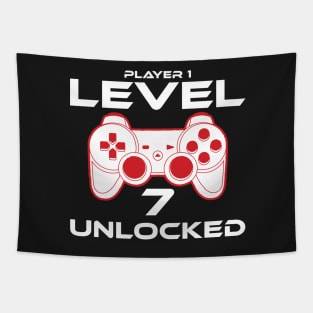 Level 7 Unlocked 7th Birthday Gamer Gift Tapestry