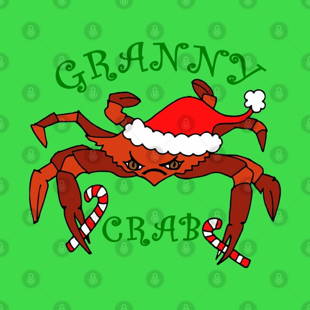 Funny Granny Crab Christmas Crab by DesignFunk