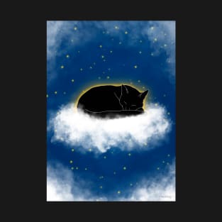 Stars In Heaven Black Cat T-Shirt