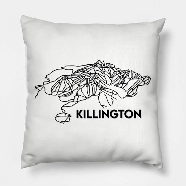 Killington VT Trail Map | Killington Ski Resort Trails Pillow by emilystp23
