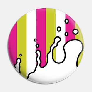 Splatter | Stripes | Pink Green | White Pin