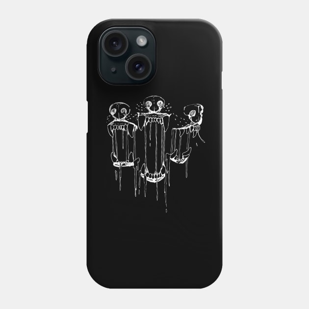 Little Bite - White Linework Version Phone Case by Plaguedog