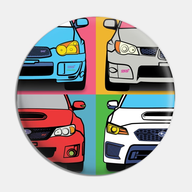 WRX STI Warhol Inspired Shirt Pin by bettyjane88