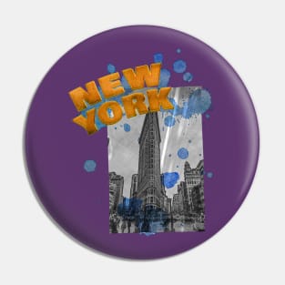New York Drip - Orange/Blue Pin