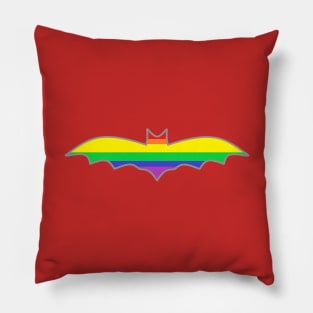 Gay/Rainbow Pride Flag: Halloween Bat Pillow