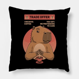 Capybara Coffee Trade Meme - Fun Pet Gift Pillow