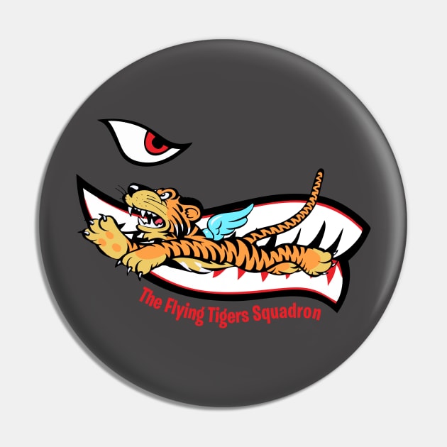 Flying Tigers Squadron Vintage Insignia Pin by copacoba