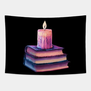 Whimsical pastel books and candle halloween. Pastelloween. Tapestry