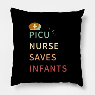 picu nurse saves infants retro colours Pillow