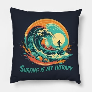 Ride the Exhilarating Surfing Wave with This Beach Vibes Pillow
