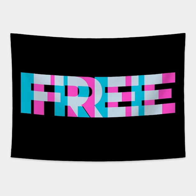 Free - Trippy One Word Optical Illusion Graphic Text Design Tapestry by PerttyShirty