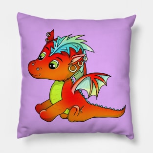 Cute cartoon punk baby dragon Pillow