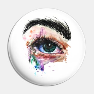 eye watercolor Pin