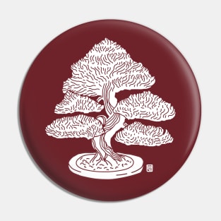 Bonsai Woodblock White Pin